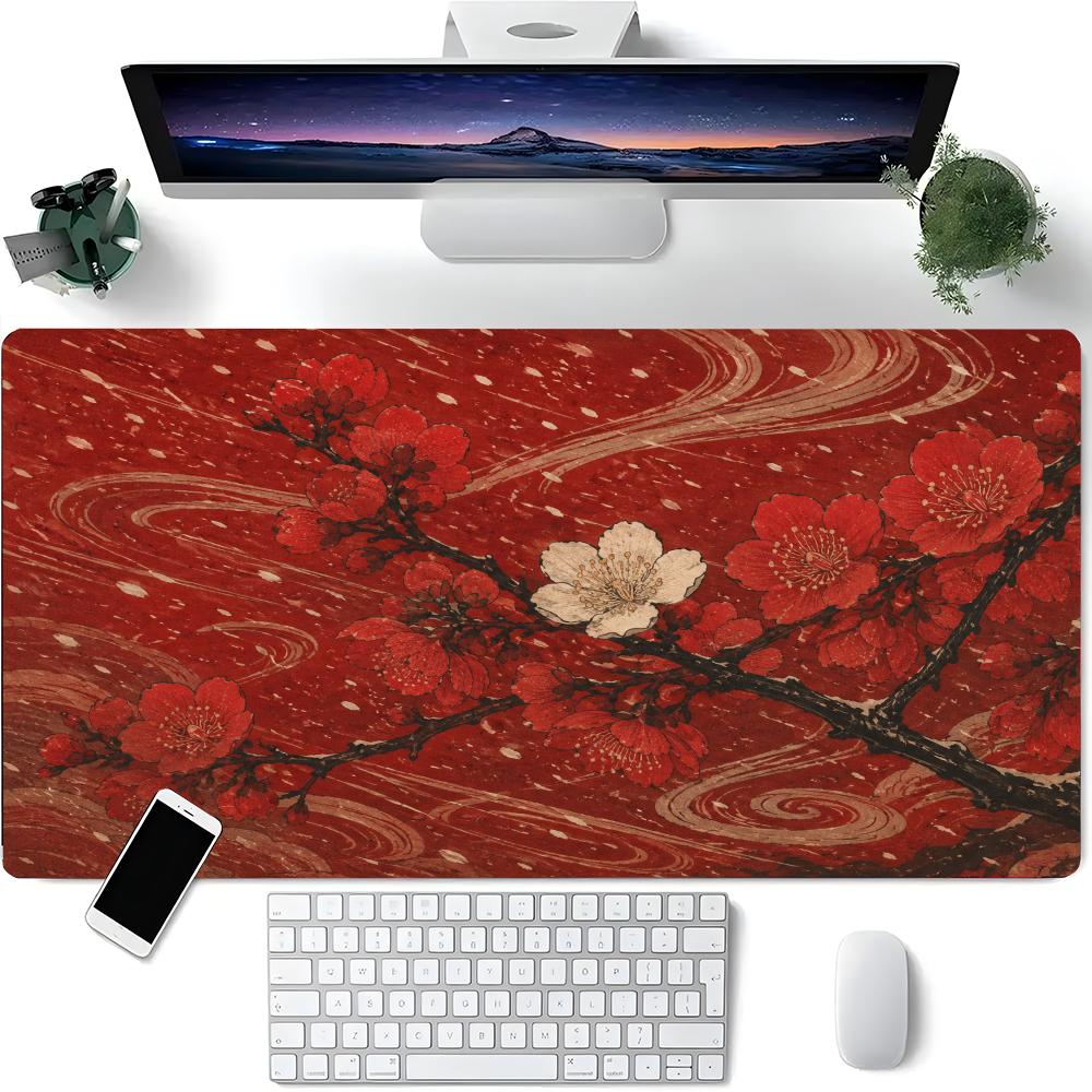 Background Retro Gaming - Chinese Style Red Background Plum Branch