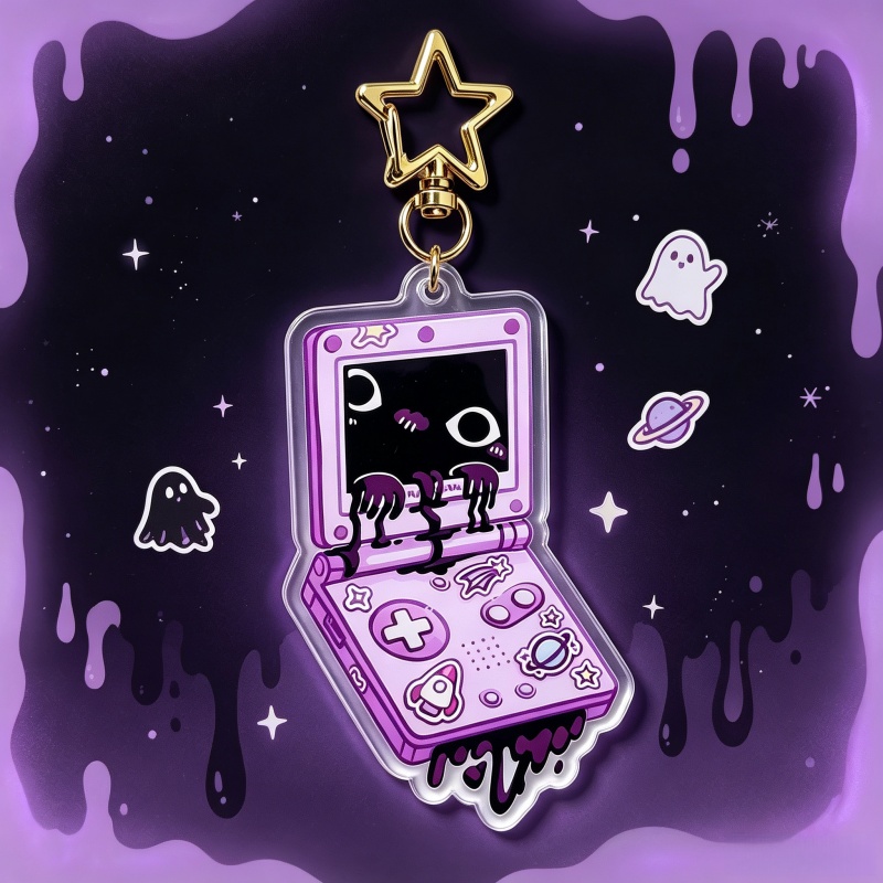 Retro Gaming Keychain - Creepy Game Console Acrylic Keychain Weirdcore