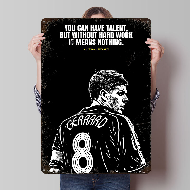 Steven Gerrard Quote Metal Pos - Retro Gaming Quotes review and price