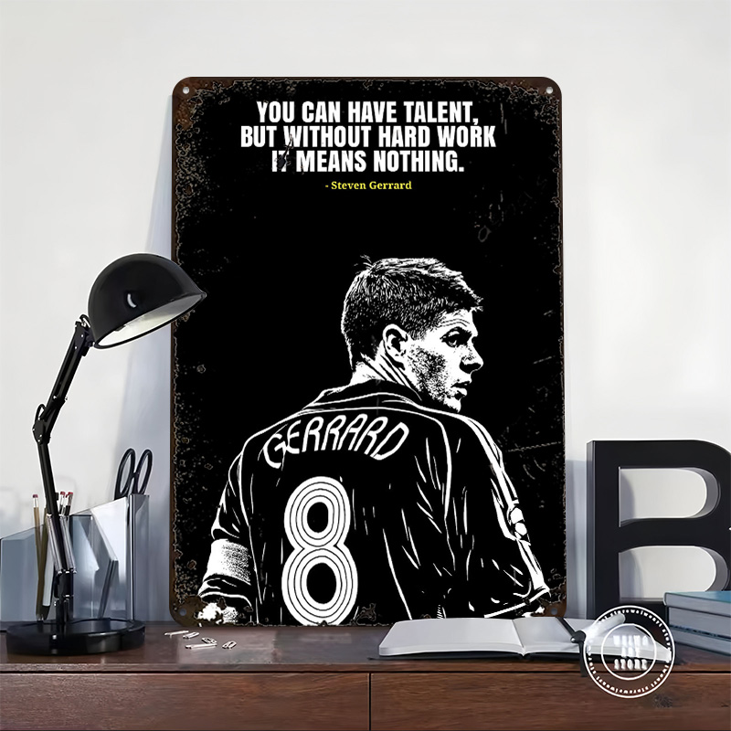 Steven Gerrard Quote Metal Pos - Retro Gaming Quotes review and price