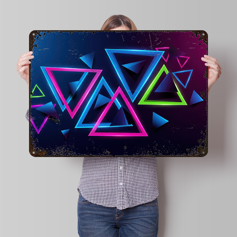 Neon Triangles Abstract Backgr - Background Retro Gaming review and price