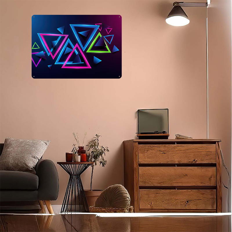 Neon Triangles Abstract Backgr - Background Retro Gaming review and price