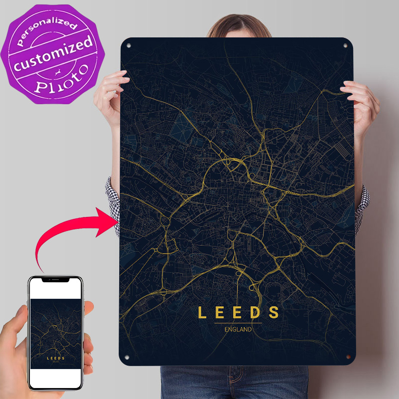 Leeds England Map Art 3D Print - Retro Gaming Leeds review and price