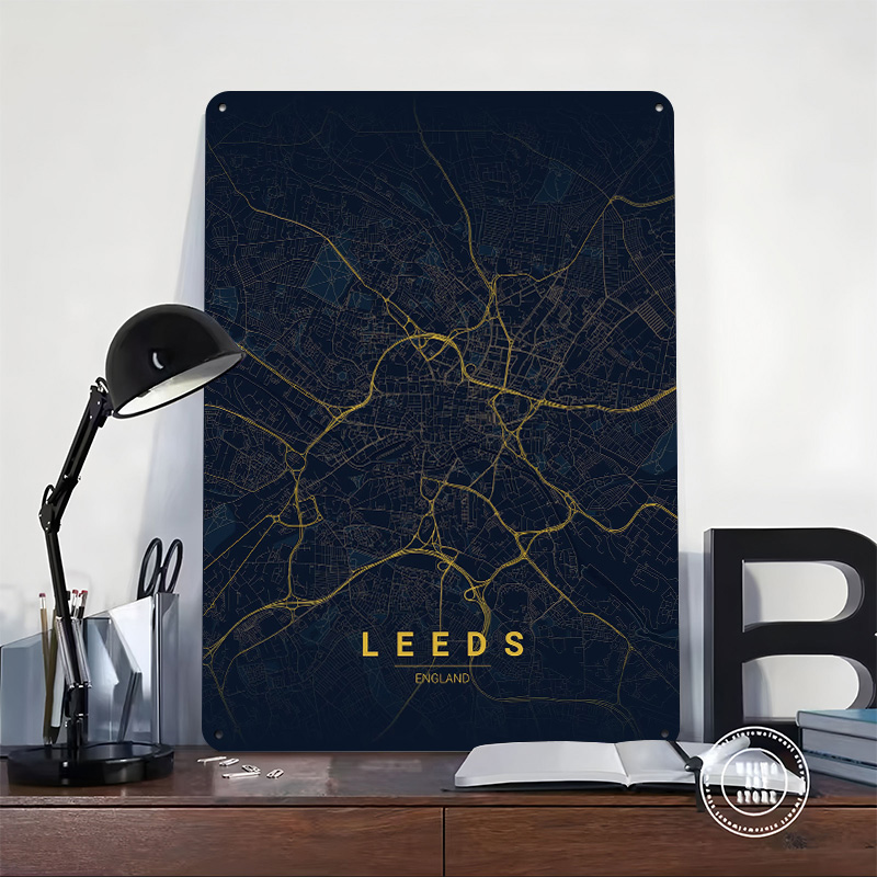 Leeds England Map Art 3D Print - Retro Gaming Leeds review and price