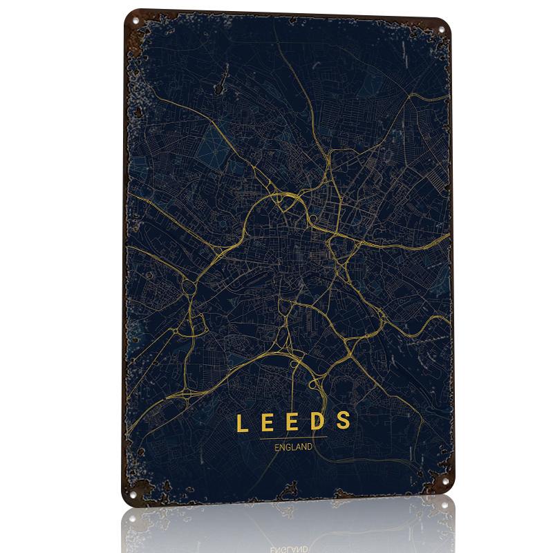Leeds England Map Art 3D Print - Retro Gaming Leeds review and price