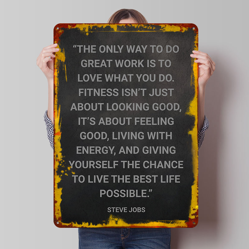 Steve Jobs Fitness Quote Metal - Retro Gaming Quotes review and price