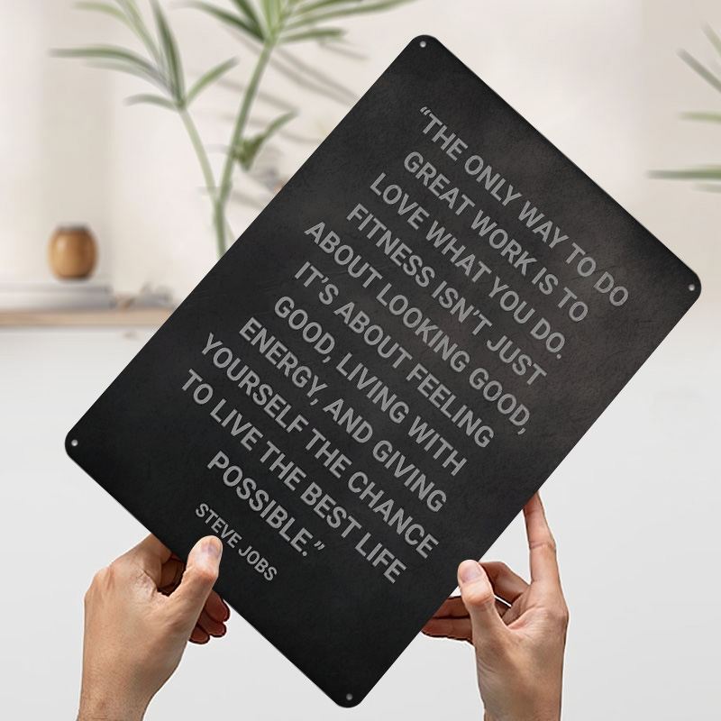 Steve Jobs Fitness Quote Metal - Retro Gaming Quotes review and price