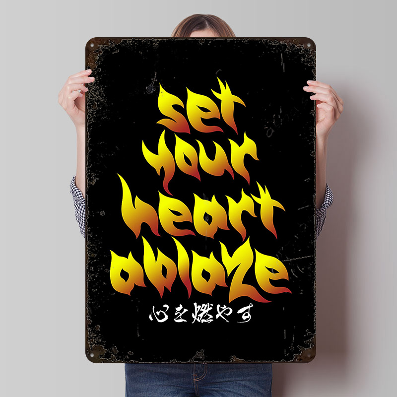 Set Your Heart Ablaze Anime Qu - Retro Gaming Quotes review and price