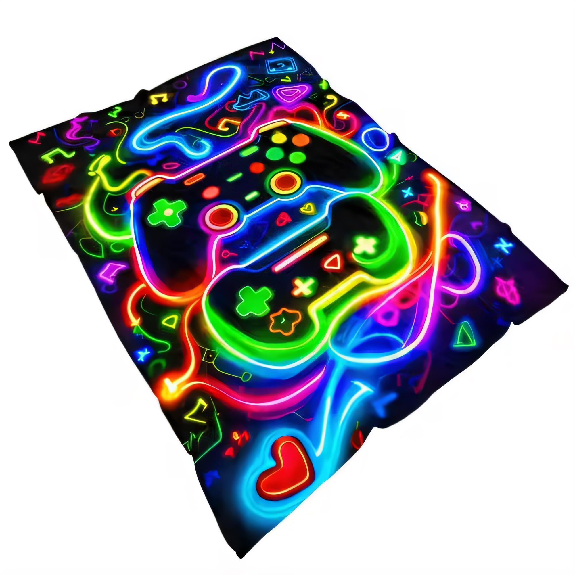 Vibrant Neon Gaming Blanket So - Background Retro Gaming review and price