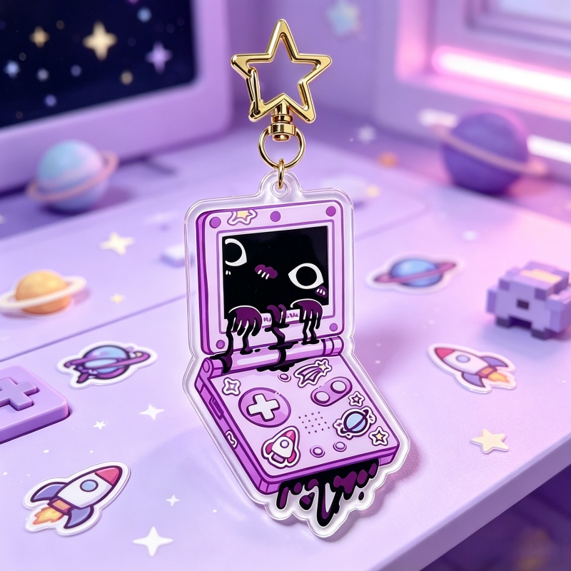 Creepy Game Console Acrylic Ke - Retro Gaming Keychain review and price