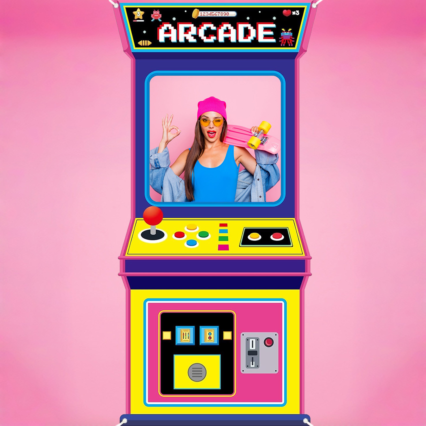 Fabric Arcade Game Photo Backg - Background Retro Gaming review and price