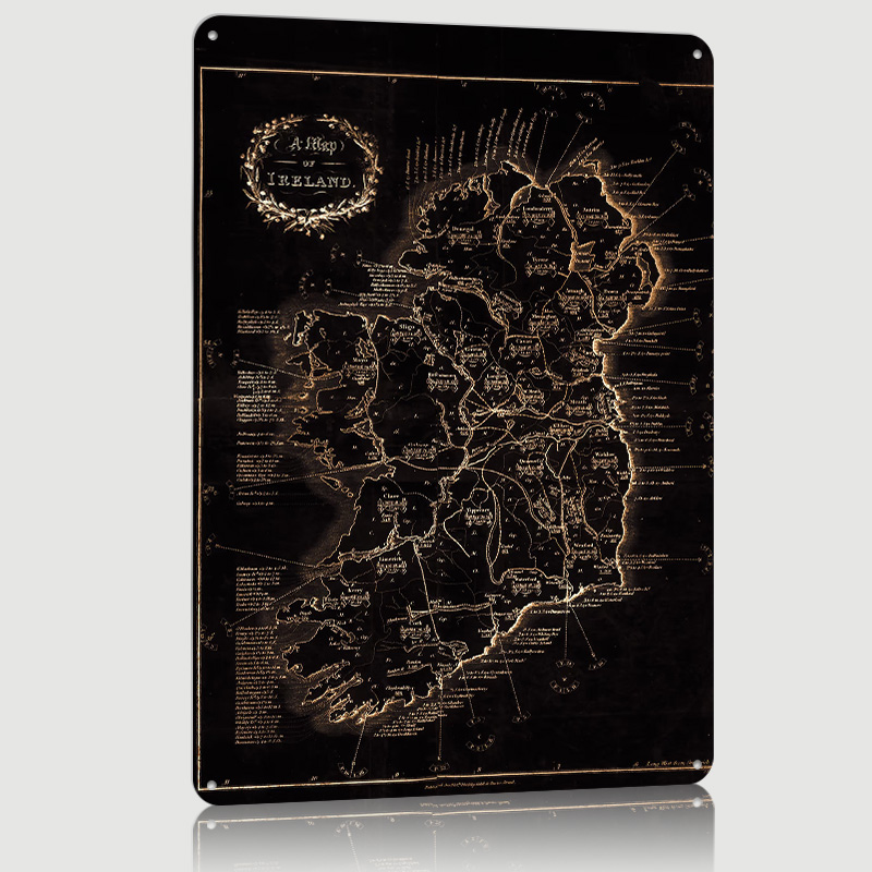 Ireland Dark Vintage Map Print - Retro Gaming Ireland review and price